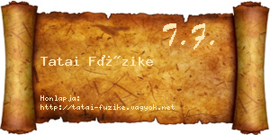 Tatai Füzike névjegykártya